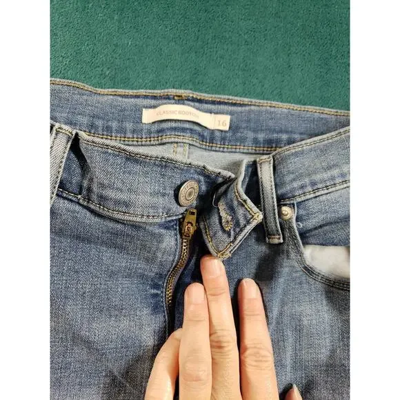 Levis Jeans Size 16 Womens Blue Pants Ladies Stretch Classic Mid Rise Bootcut - Picture 6 of 15